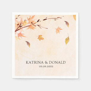 Autumn Leaves Fall in Love Wedding Napkin