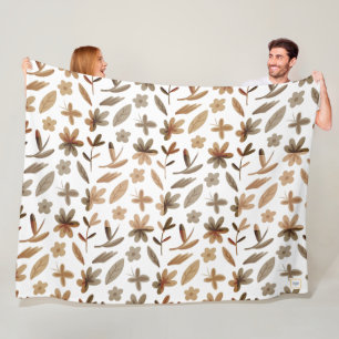 Autumn leaves fall in warm winter Cozy floral Fleece Blanket