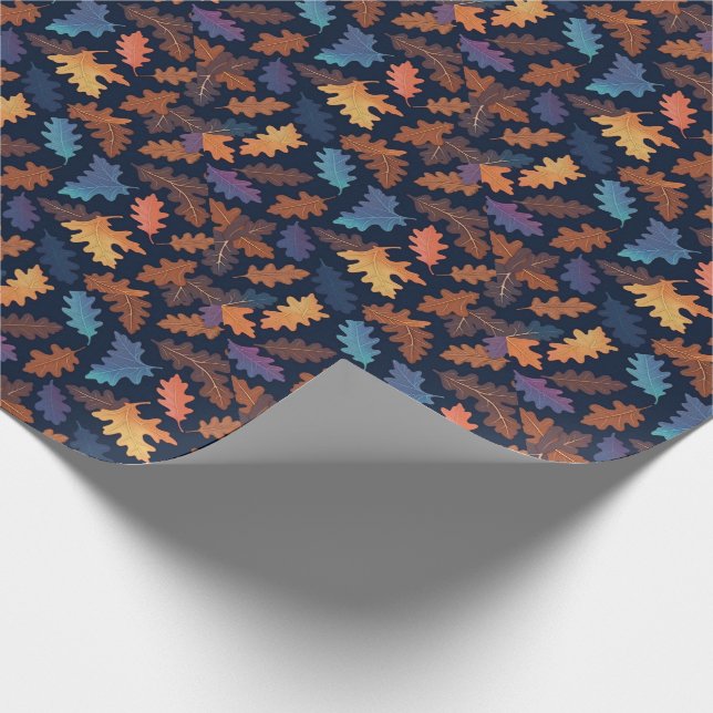 Autumn Leaves Fall Pattern Nature Leaf Patterned Wrapping Paper (Corner)