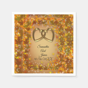 Autumn leaves Fall wedding Invitation Napkin