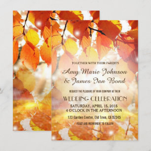 Autumn Leaves Fall Wedding Invitations