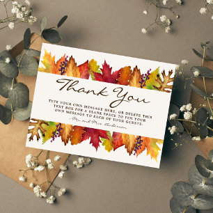 Autumn Leaves Fall Wedding Thank You Card