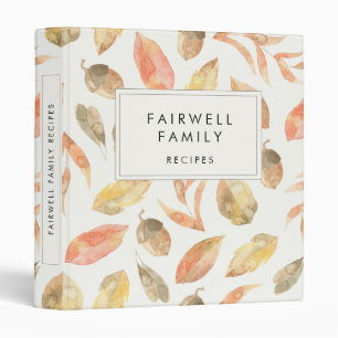 Autumn leaves Family Recipes cookbook Binder