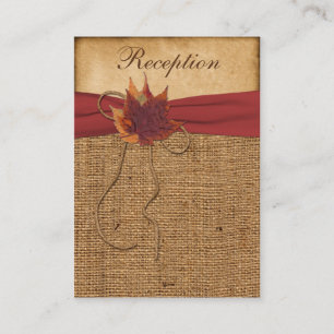 Autumn Leaves, FAUX Burlap Enclosure Card