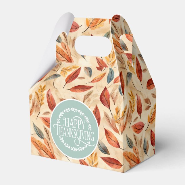 Autumn Leaves Favor Gift Box (Front Side)
