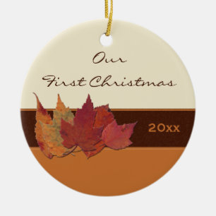 Autumn Leaves First Christmas Keepsake Ornament