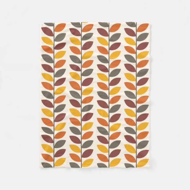Autumn Leaves Fleece Blanket (Front)
