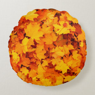 Autumn leaves foliage autumn leaves round pillow