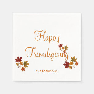 Autumn Leaves Friendsgiving Thanksgiving Dinner Napkin
