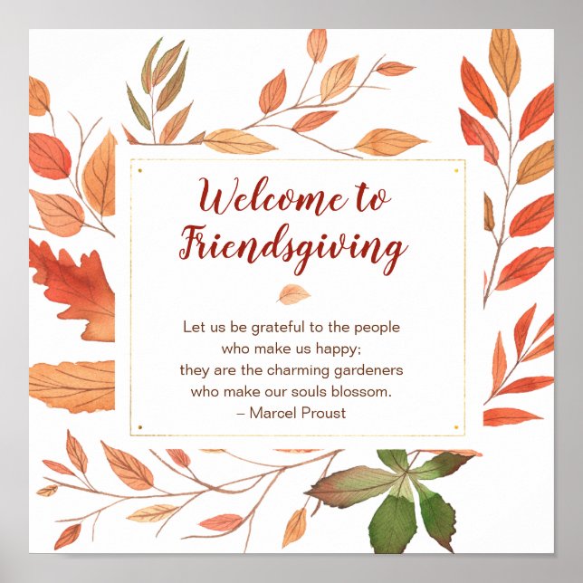 Autumn Leaves Friendsgiving Thanksgiving Poster (Front)
