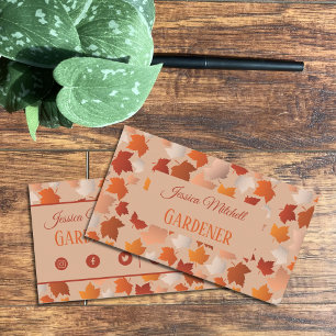 Autumn Leaves Gardener Landscaping Business Cards