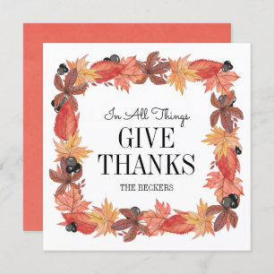 Autumn Leaves Give Thanks Thanksgiving Card