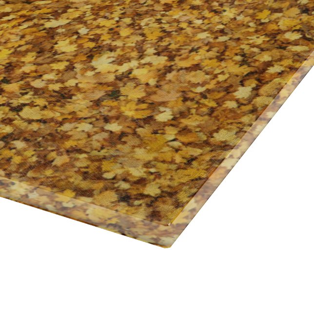 Autumn leaves glass cutting board (Corner)