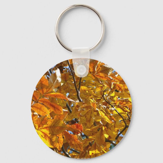 Autumn Leaves Gold Gifts Apparel Collectibles Keychain (Front)