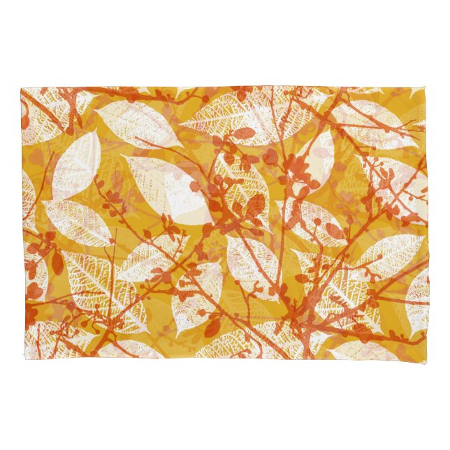 Autumn Leaves: Golden Vintage Repeat Pillowcase (Front)