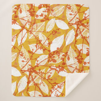 Autumn Leaves: Golden Vintage Repeat Sherpa Blanket