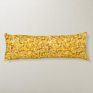 Autumn leaves, golden yellow body pillow