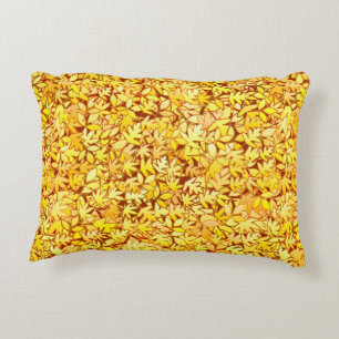 Autumn leaves, golden yellow decorative pillow