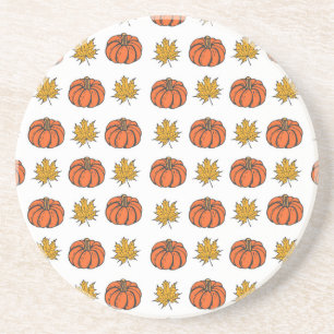 Autumn Leaves: Hand-Drawn Pumpkin Pattern Coaster