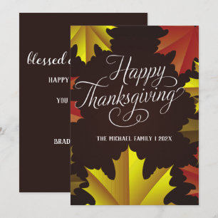 autumn leaves happy thanksgiving  invitation
