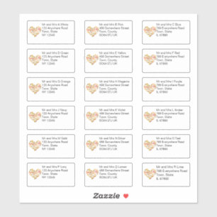 Autumn Leaves Heart Individual Name and Address
