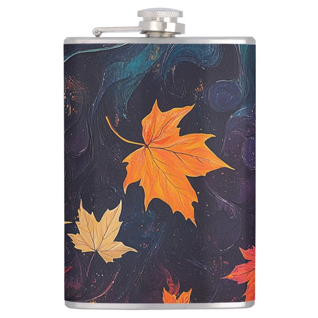 Autumn Leaves Hip Flask (Front)
