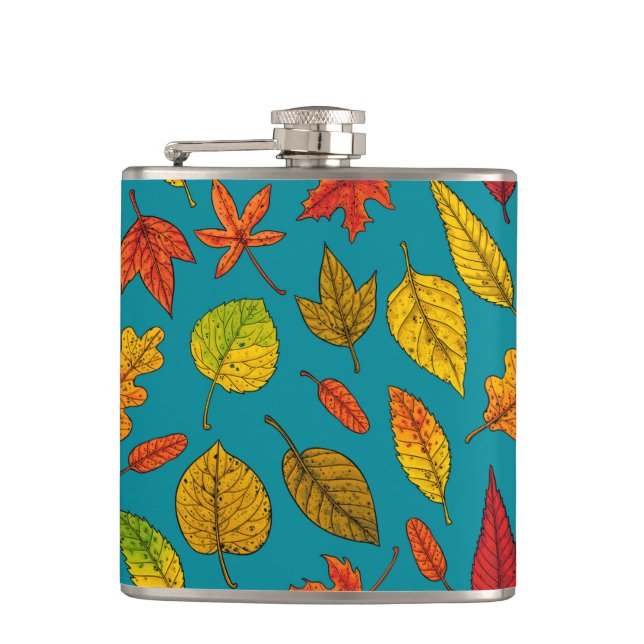 Autumn leaves hip flask (Front)