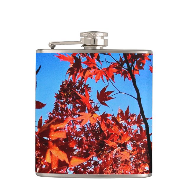 Autumn leaves hip flask (Front)