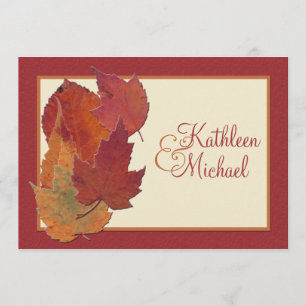 Autumn Leaves II Monogrammed Wedding Invitation