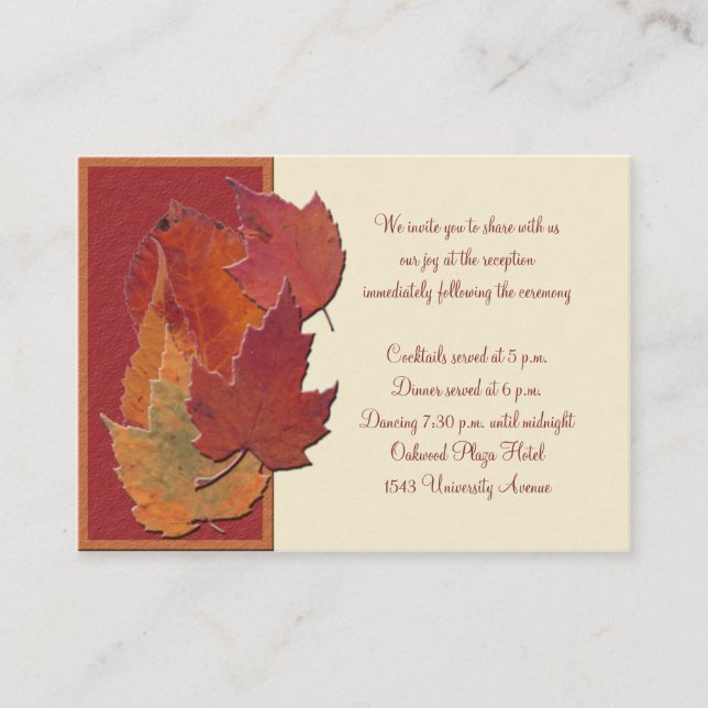 Autumn Leaves II Reception Card (Front)