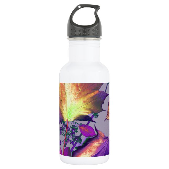 Autumn Leaves in Lilac 532 Ml Water Bottle (Front)