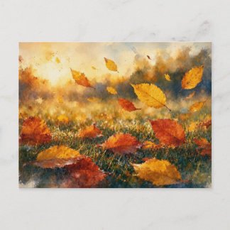 Autumn Leaves in Motion, Postcard