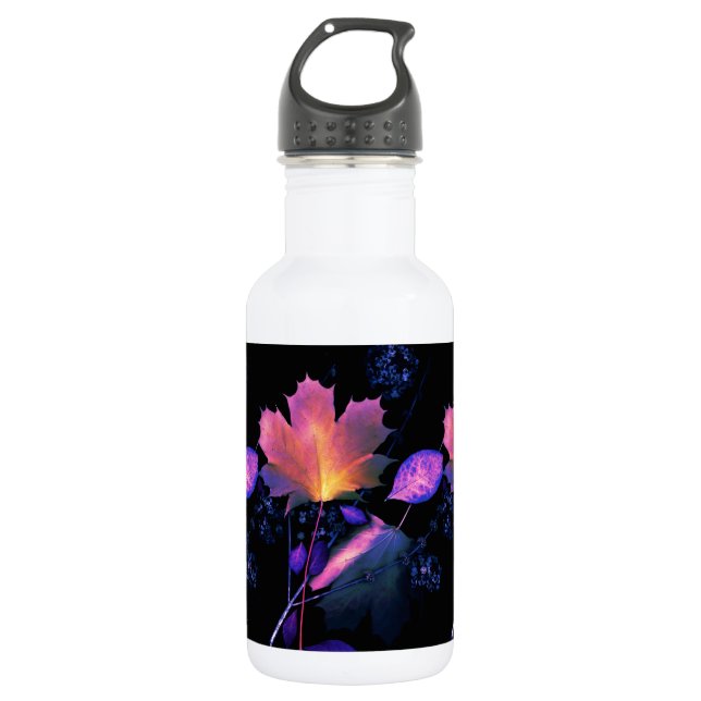 Autumn Leaves in Neon 532 Ml Water Bottle (Front)