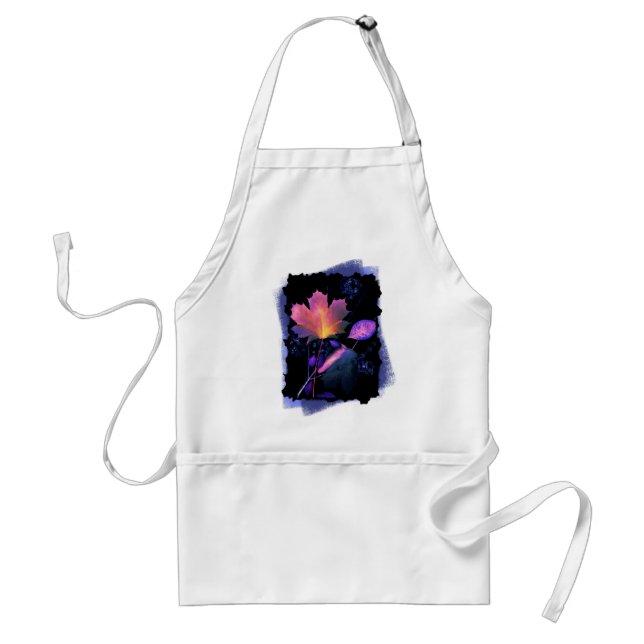 Autumn Leaves in Neon and Blue Standard Apron (Front)