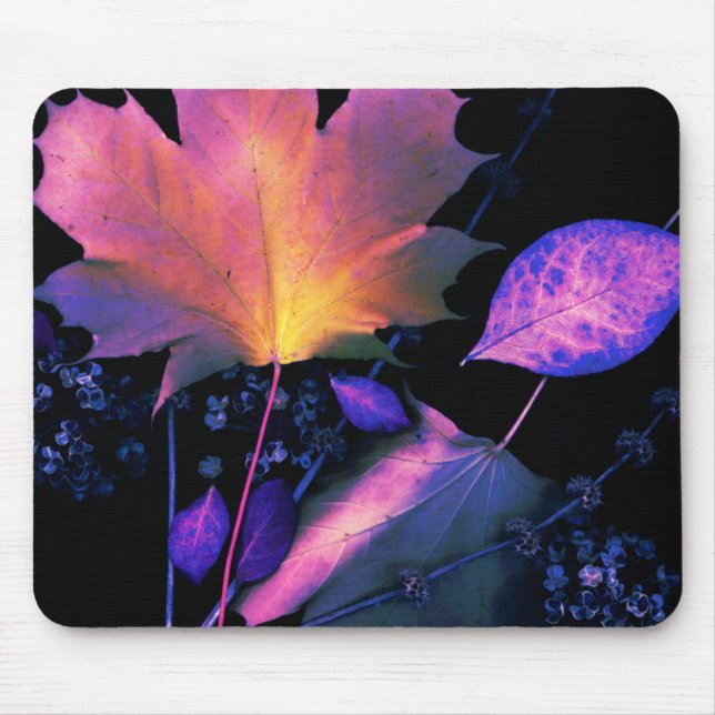 Autumn Leaves in Neon Mouse Pad (Front)