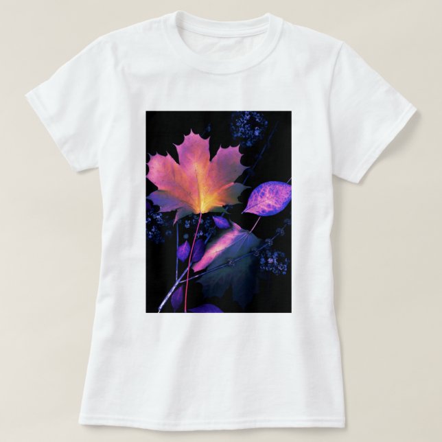 Autumn Leaves in Neon T-Shirt (Design Front)