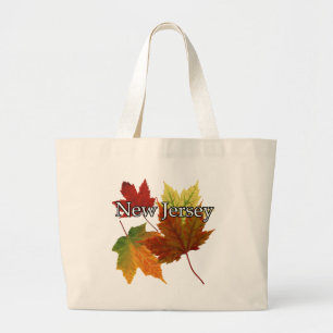 AUTUMN LEAVES IN NEW JERSEY LARGE TOTE BAG
