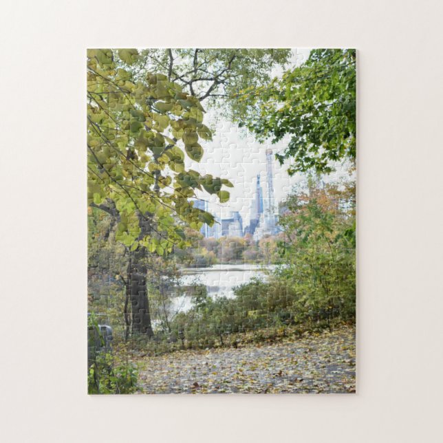 Autumn Leaves in New York City Central Park NYC Jigsaw Puzzle (Vertical)