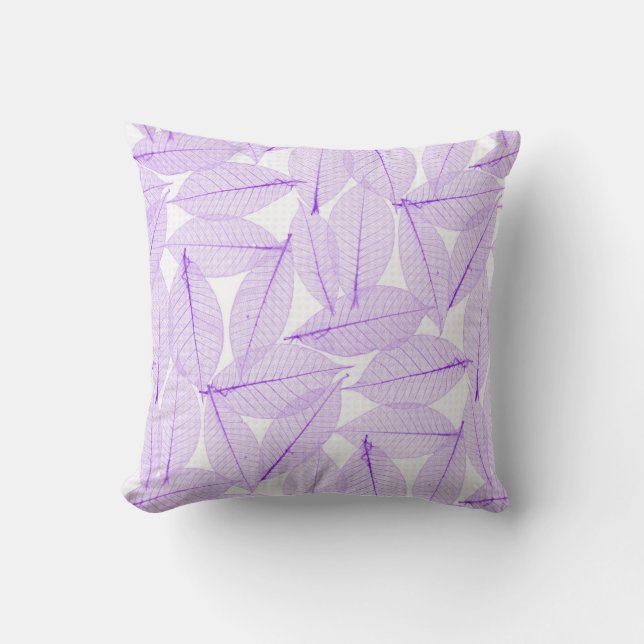 Autumn Leaves in Purple Throw Pillow (Front)
