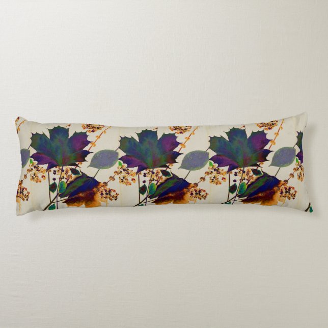 Autumn Leaves in Royal Colours Body Pillow (Back)