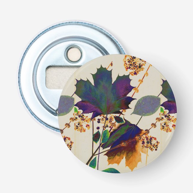 Autumn Leaves in Royal Colours Bottle Opener (Front)