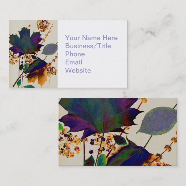 Autumn Leaves in Royal Colours Business Card (Front/Back)