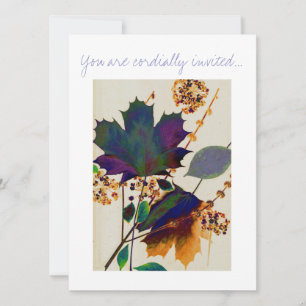 Autumn Leaves in Royal Colours Invitation
