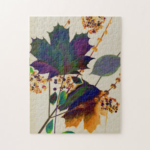 Autumn Leaves in Royal Colours Jigsaw Puzzle