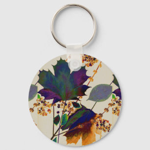 Autumn Leaves in Royal Colours Keychain