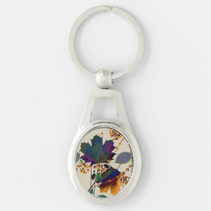Autumn Leaves in Royal Colours Keychain