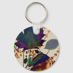 Autumn Leaves in Royal Colours Keychain