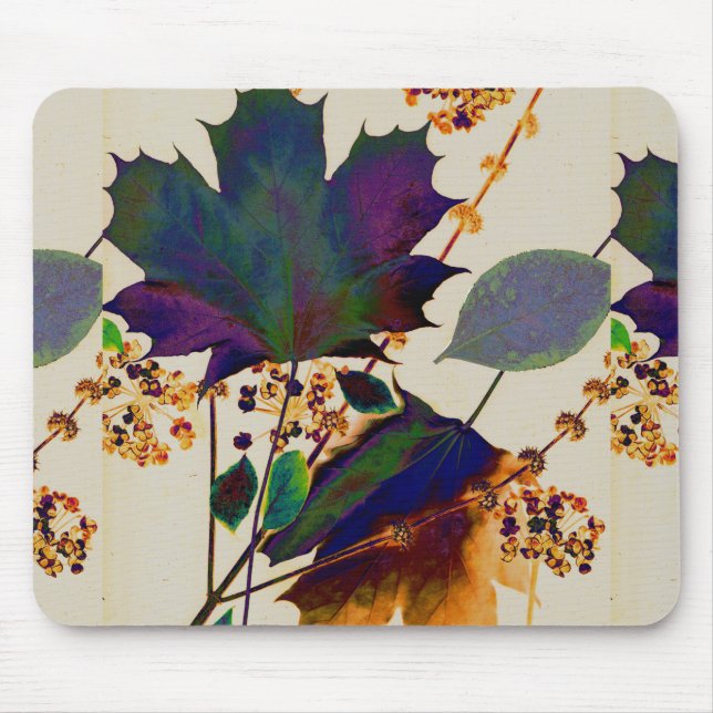 Autumn Leaves in Royal Colours Mouse Pad (Front)