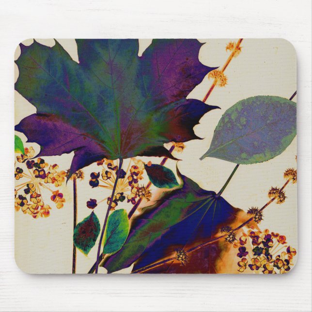Autumn Leaves in Royal Colours Mouse Pad (Front)