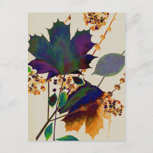 Autumn Leaves in Royal Colours Postcard